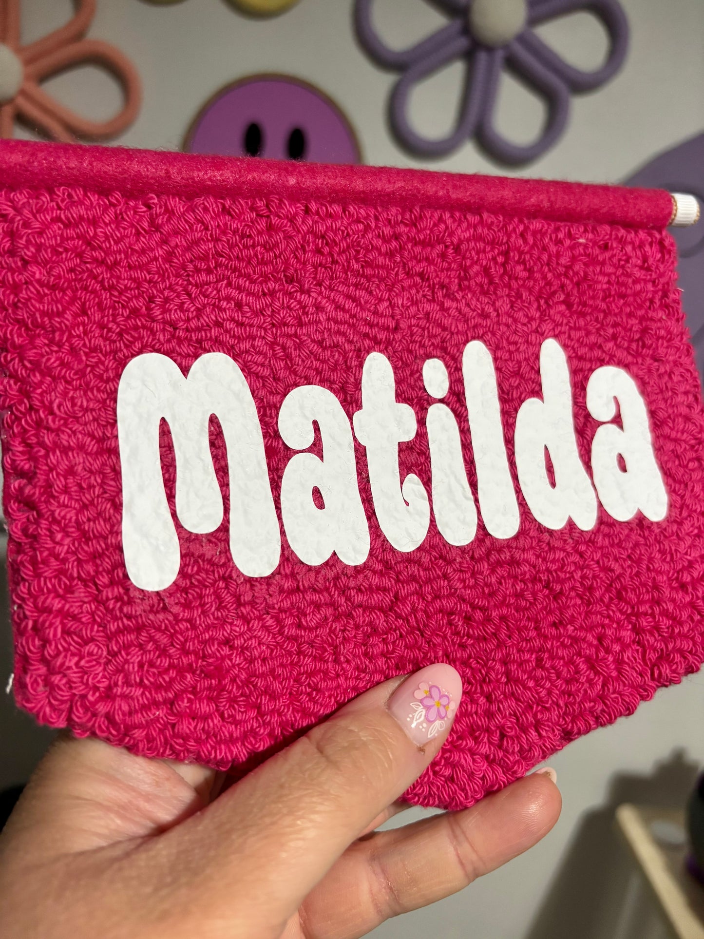 Personalised punch needle banner, name, personalised, bedroom hanging, wall hanging, playroom, wall decor