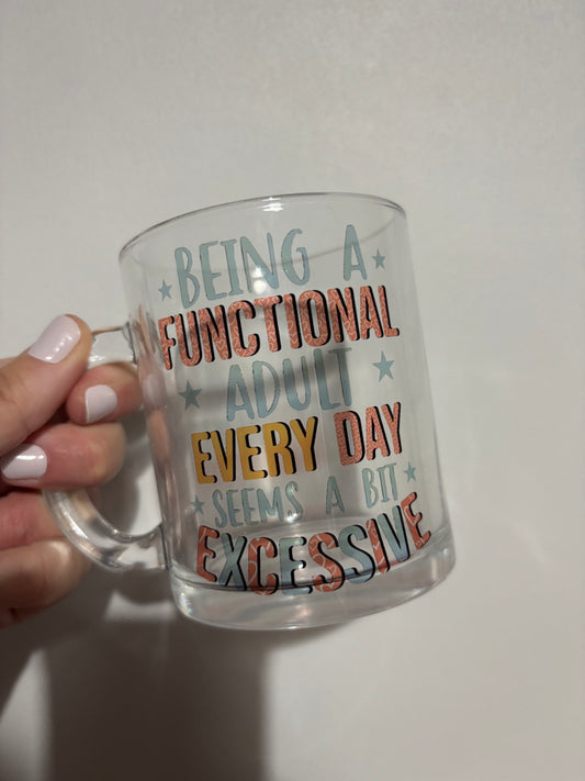 CLEARANCE functional adult sublimated design mug - White mug - Glass mug - Tea - Coffee - Drinks