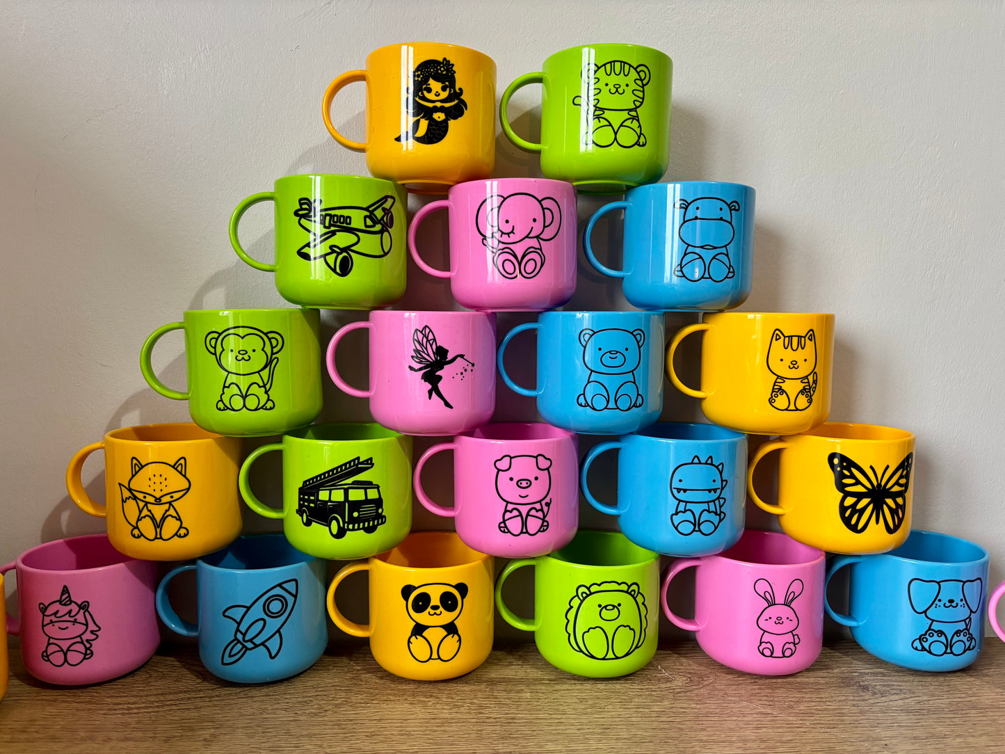 Children’s personalised mug - Polymer mug - Unbreakable - Multiple colours - Animal