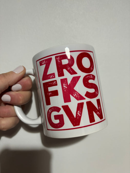 CLEARANCE zro fks gvn sublimated design mug - White mug - Glass mug - Tea - Coffee - Drinks