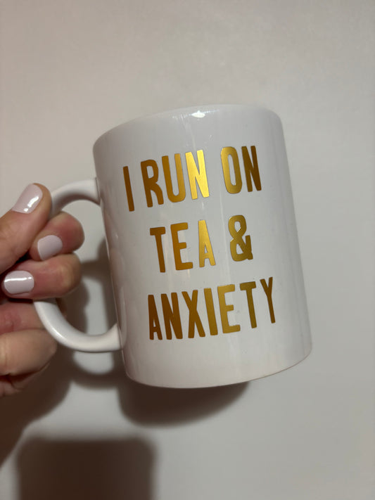 CLEARANCE tea design mug - White mug - Glass mug - Tea - Coffee - Drinks