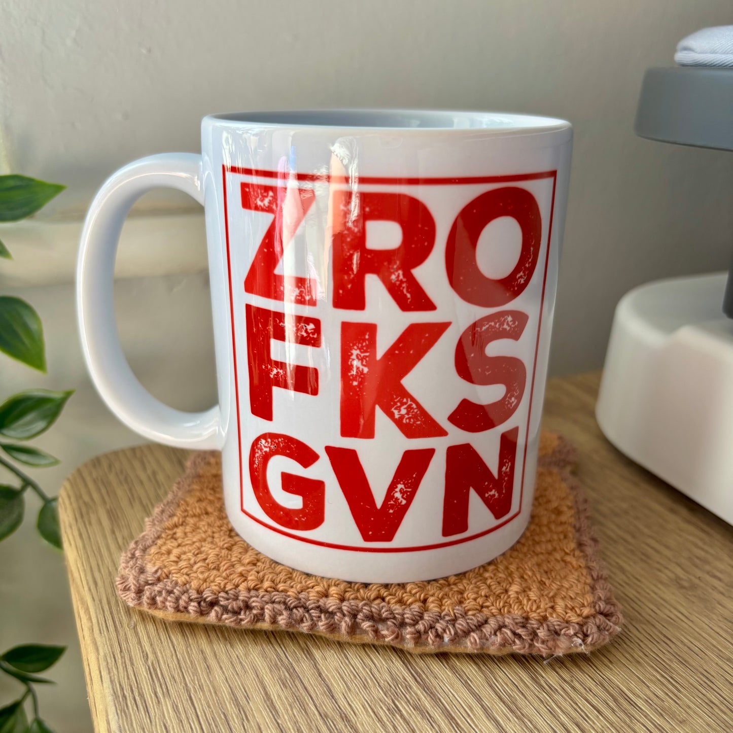 ZRO FKS GVN sublimated design mug - White mug - Glass mug - Tea - Coffee - Drinks