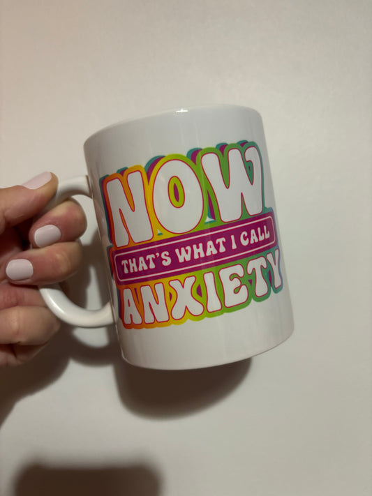 CLEARANCE anxiety sublimated design mug - White mug - Glass mug - Tea - Coffee - Drinks