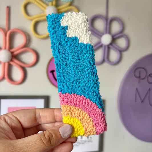 Colourful sky punch needle bookmark, cute decor, home decor, office decor