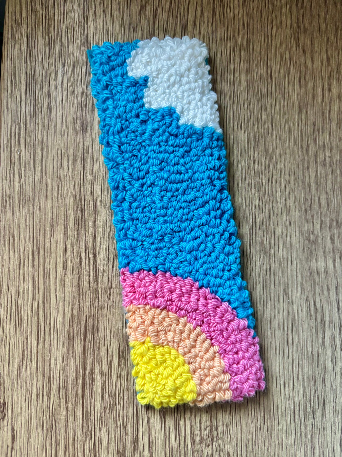 Colourful sky punch needle bookmark, cute decor, home decor, office decor