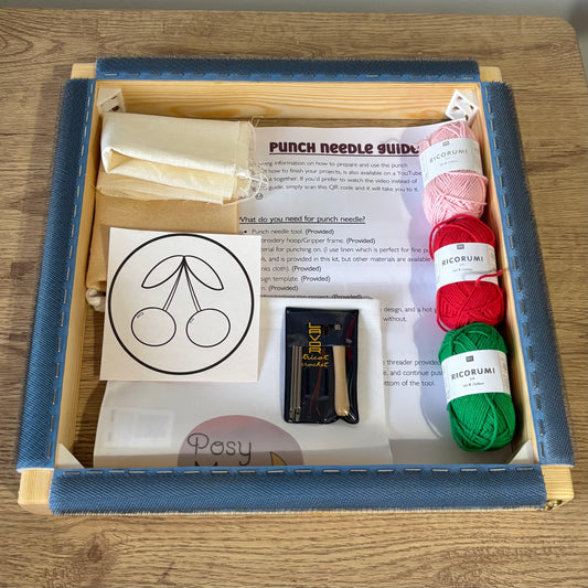 Punch needle kit, large frame option - Starter kit - Craft supplies