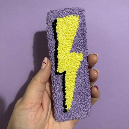 Lightning bolt punch needle bookmark, cute decor, home decor, office decor