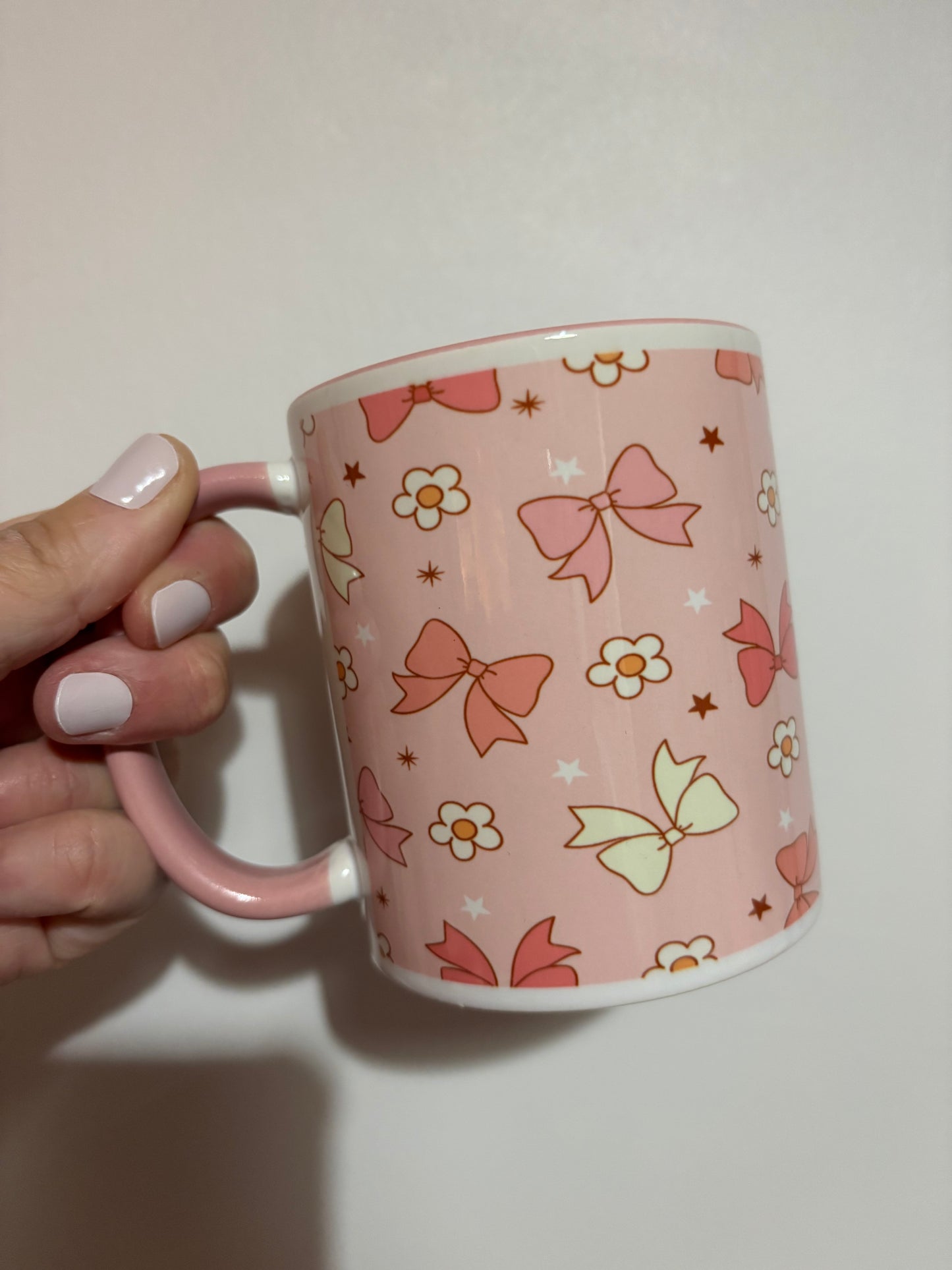 CLEARANCE bow sublimated design mug - White mug - Glass mug - Tea - Coffee - Drinks
