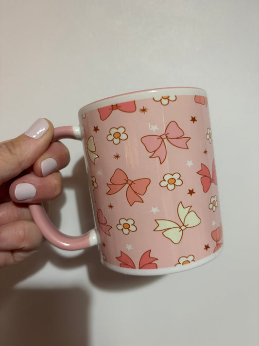 CLEARANCE bow sublimated design mug - White mug - Glass mug - Tea - Coffee - Drinks