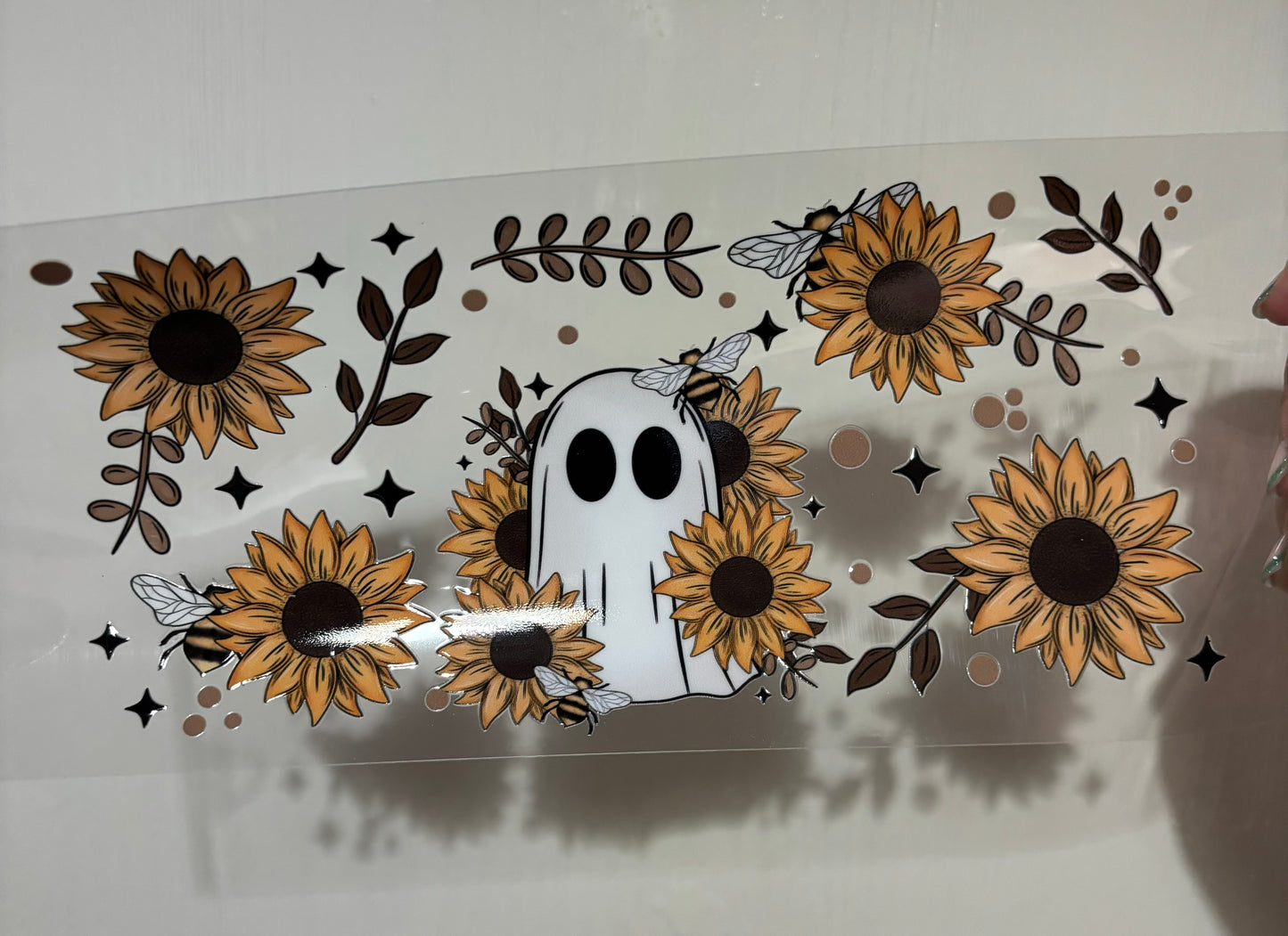 Sunflower ghost glass tumbler - Glass cup - Cold drinks