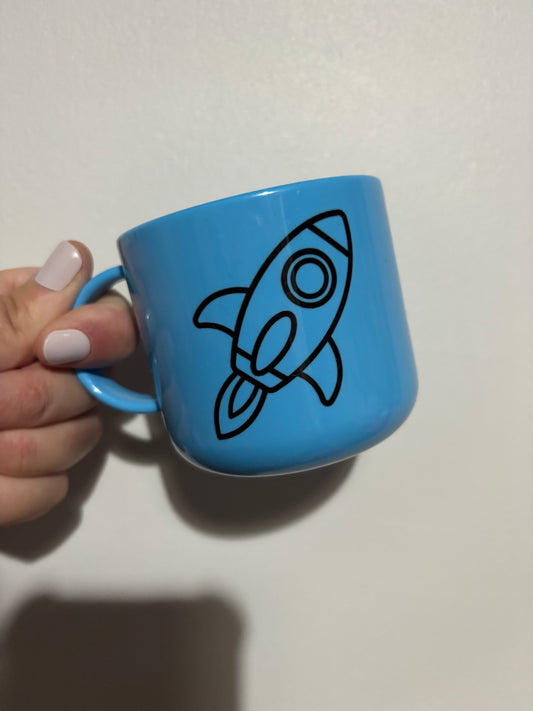 CLEARANCE rocket children’s sublimated design mug - Polymer mug