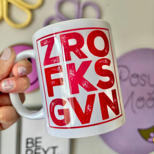 ZRO FKS GVN sublimated design mug - White mug - Glass mug - Tea - Coffee - Drinks