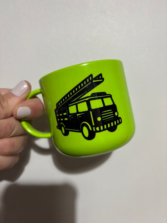 CLEARANCE fire engine children’s sublimated design mug - Polymer mug