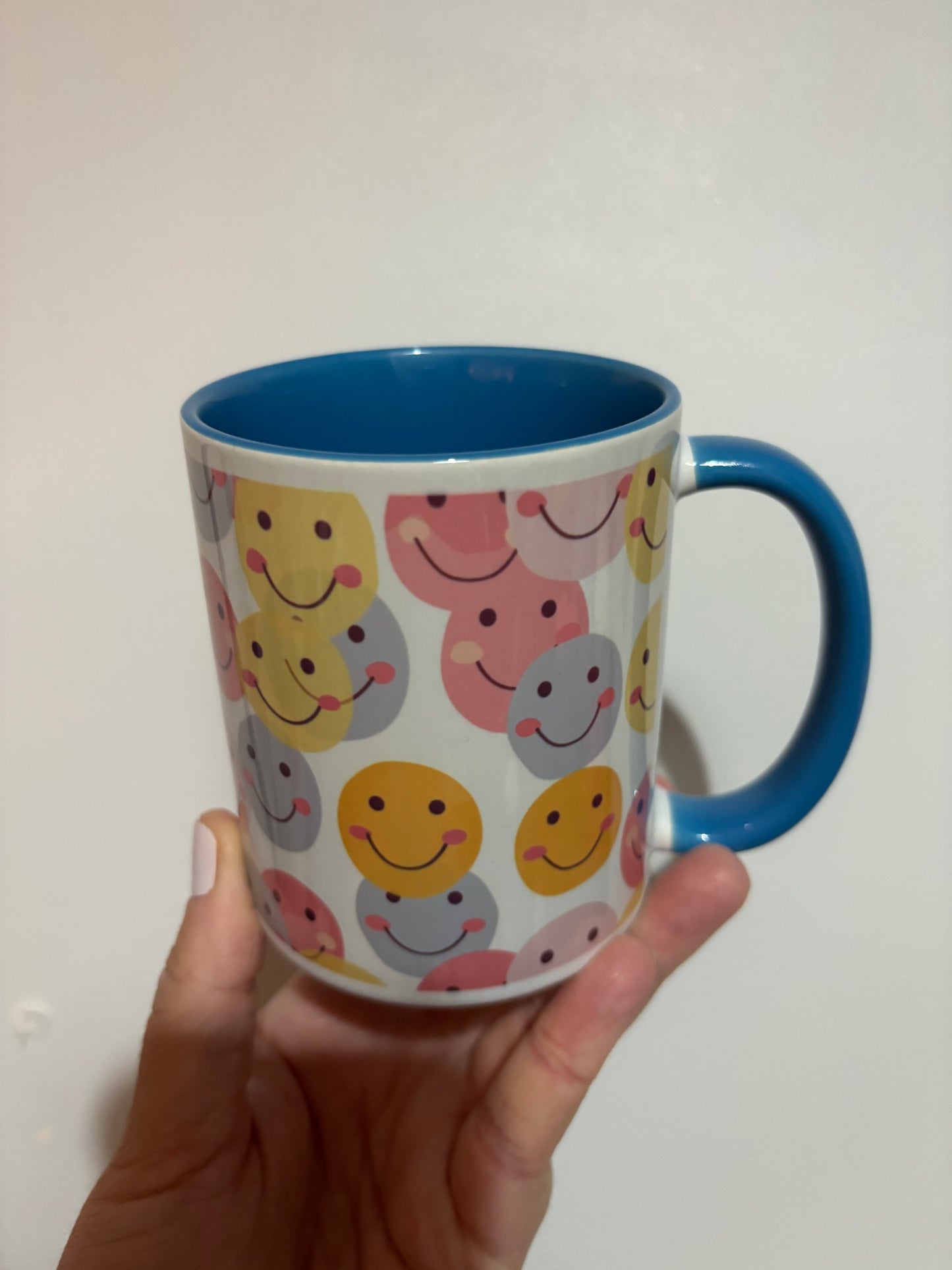 CLEARANCE smiley faces sublimated design mug - White mug - Glass mug - Tea - Coffee - Drinks