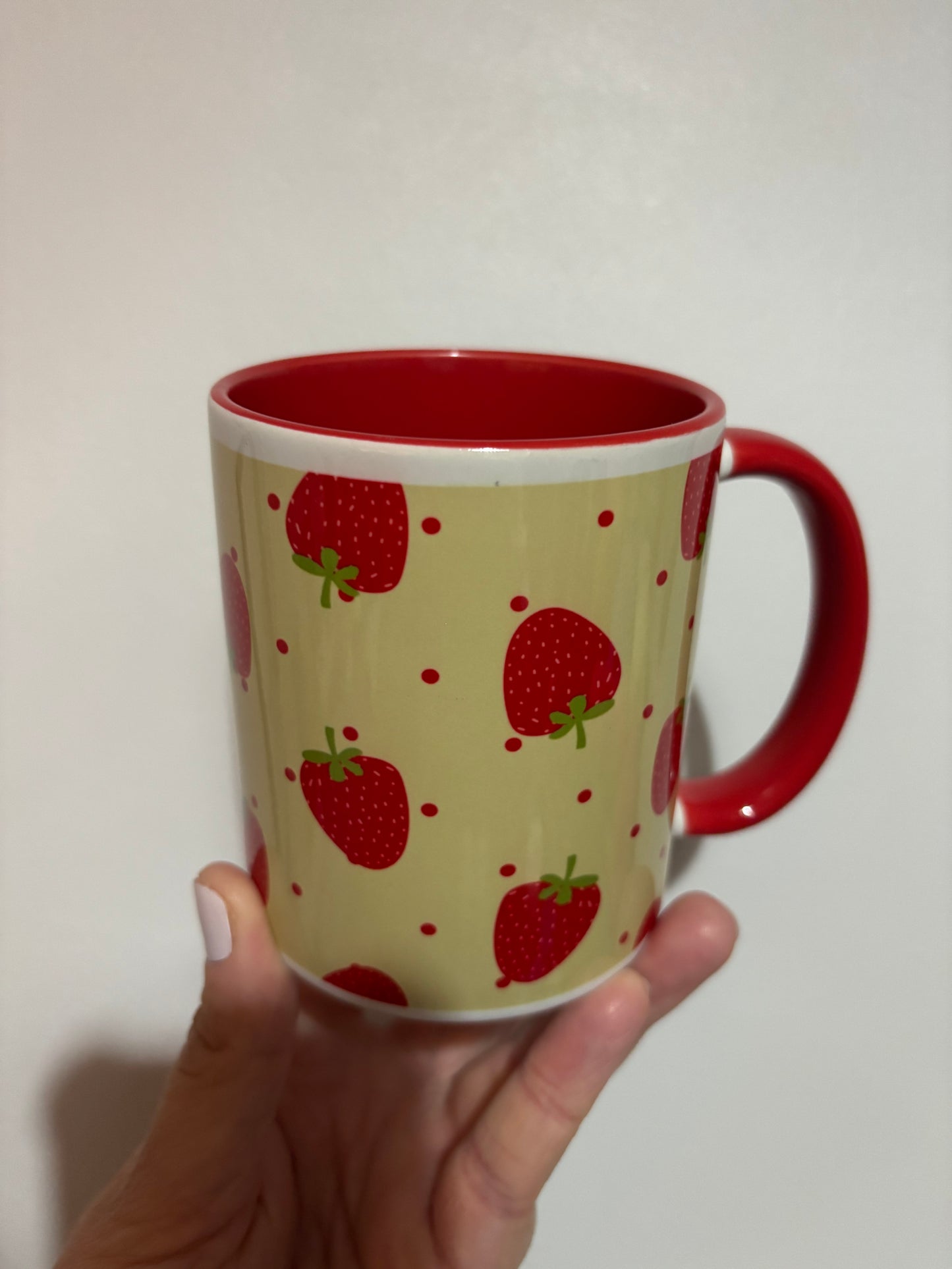 CLEARANCE strawberries sublimated design mug - White mug - Glass mug - Tea - Coffee - Drinks