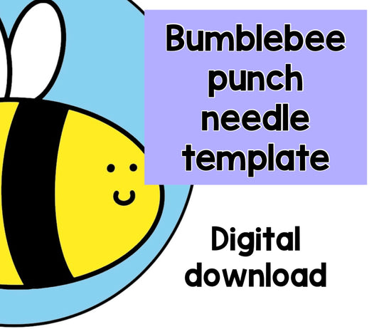 Digital download bumblebee punch needle template, coaster, mug rug, template, pattern