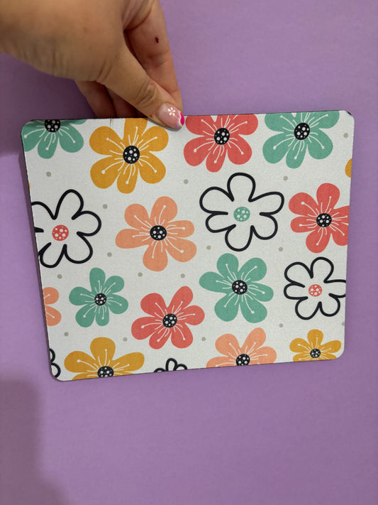 Sublimated flower pattern mouse mat