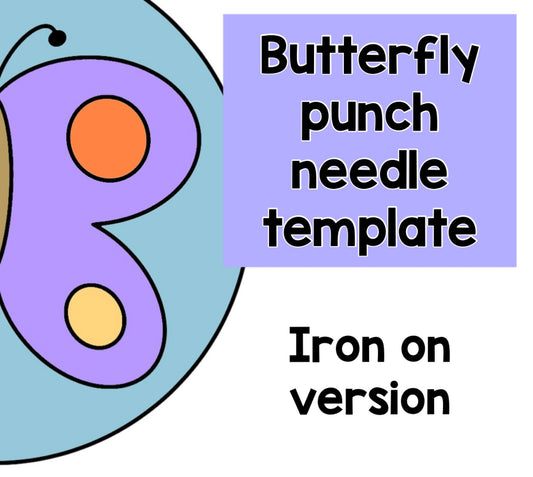 Iron on butterfly punch needle template, coaster, mug rug, template, pattern