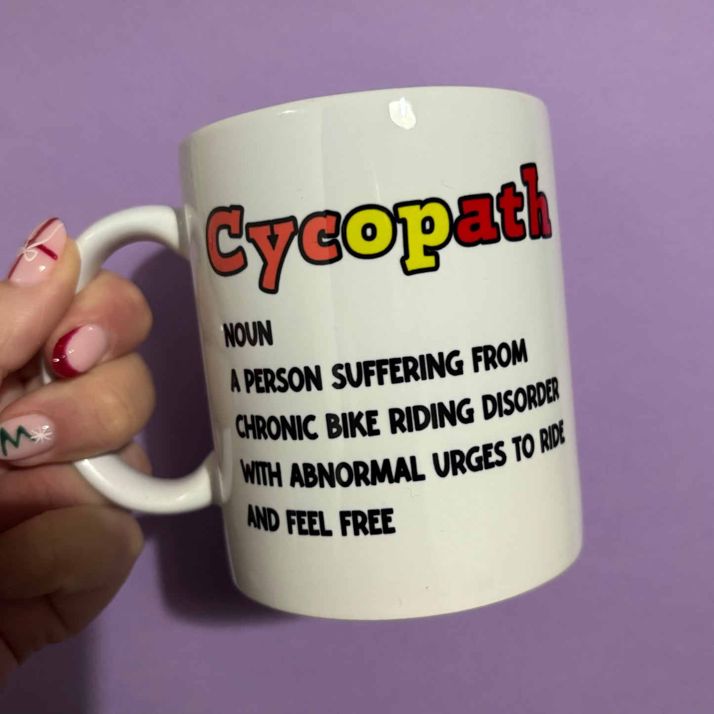 Cycopath sublimated design mug - White mug - Glass mug - Tea - Coffee - Drinks