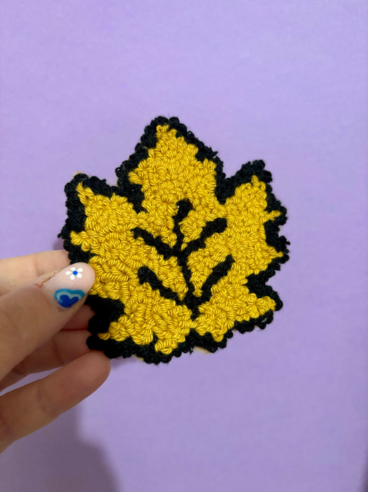 Leaf punch needle drinks coaster, mug rug, cute decor, home decor, office decor