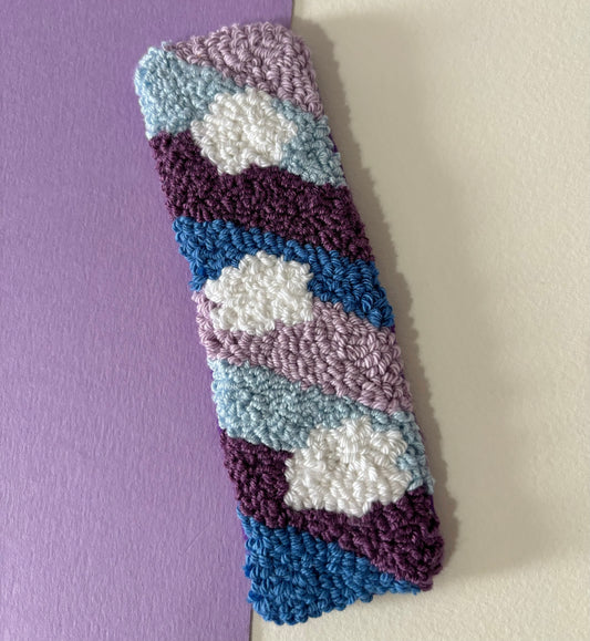 Stripy clouds punch needle bookmark, cute decor, home decor, office decor