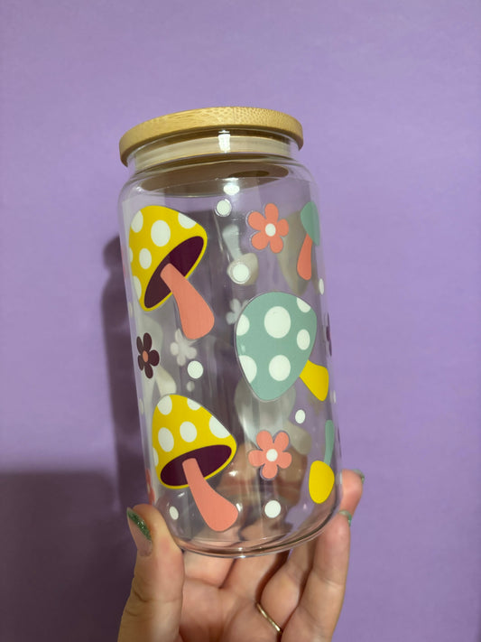 Mushroom glass tumbler - Glass cup - Cold drinks