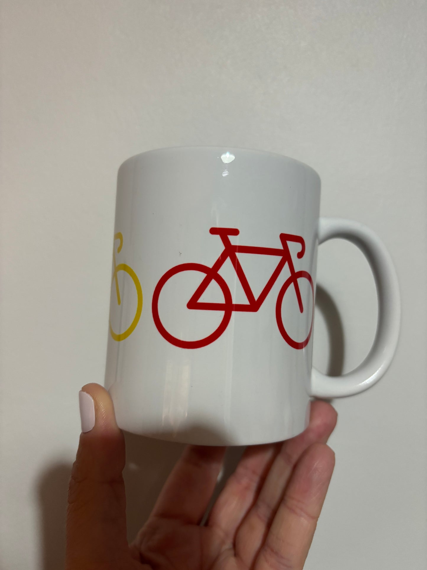 CLEARANCE cycling design mug - White mug - Glass mug - Tea - Coffee - Drinks