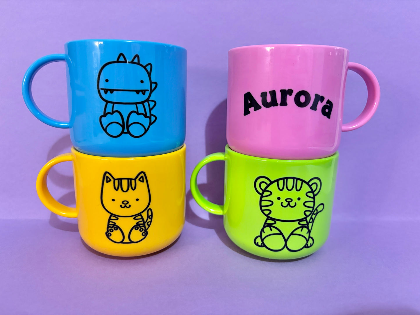 Children’s personalised mug - Polymer mug - Unbreakable - Multiple colours - Animal