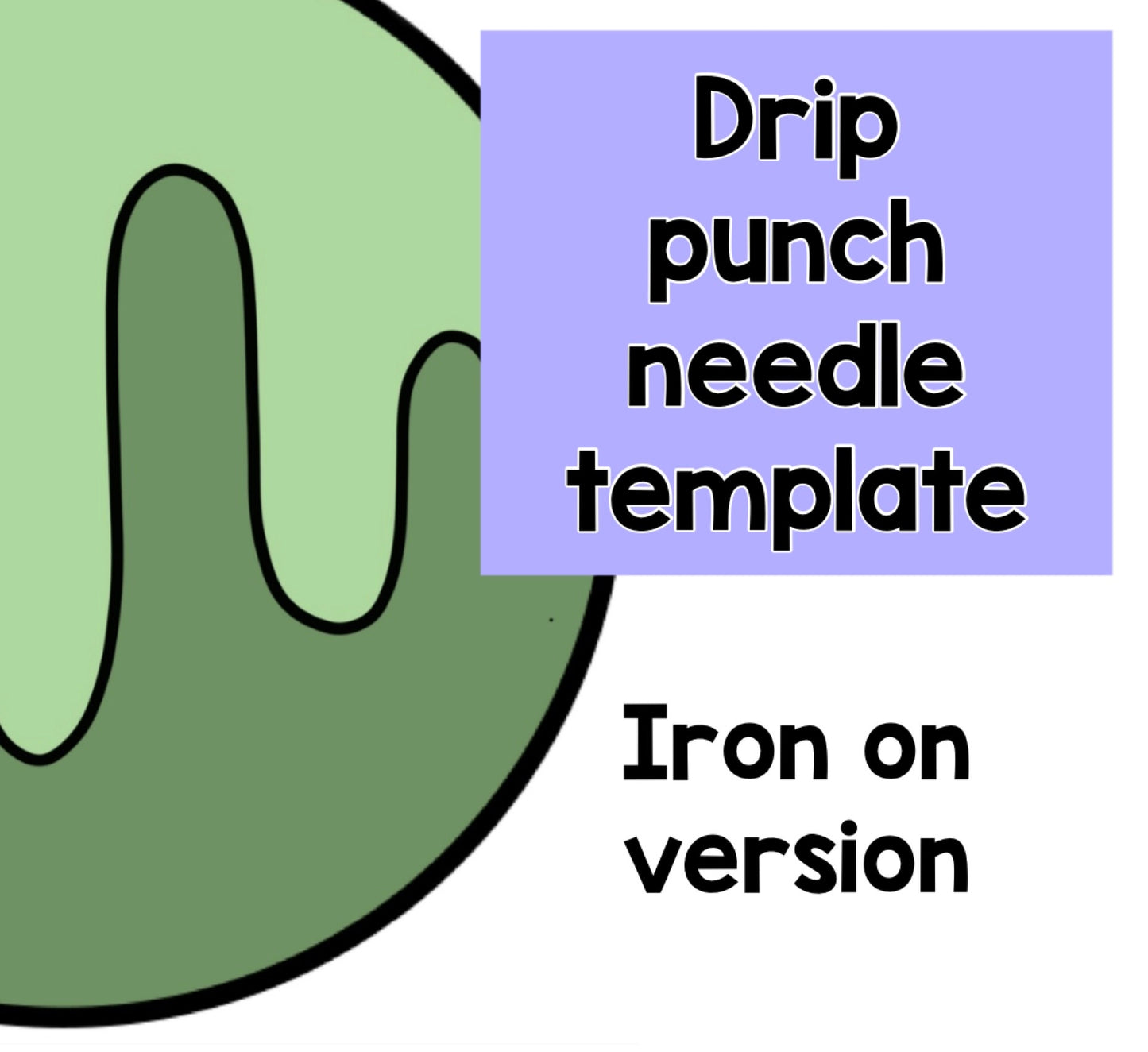 Iron on drip punch needle template, coaster, mug rug, template, pattern