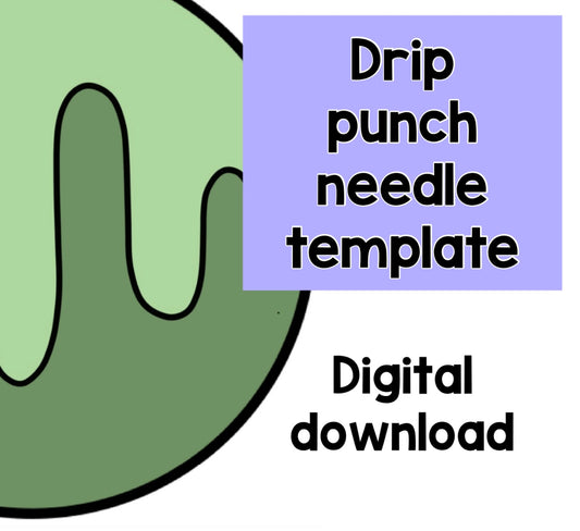 Digital download drip punch needle template, coaster, mug rug, template, pattern