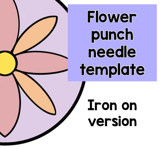 Iron on flower punch needle template, coaster, mug rug, template, pattern