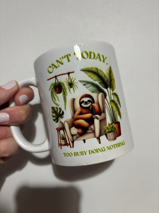 CLEARANCE sloth sublimated design mug - White mug - Glass mug - Tea - Coffee - Drinks