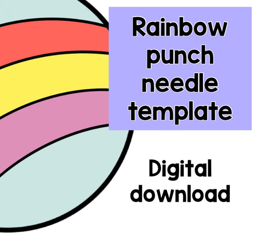 Digital download rainbow punch needle template, coaster, mug rug, template, pattern