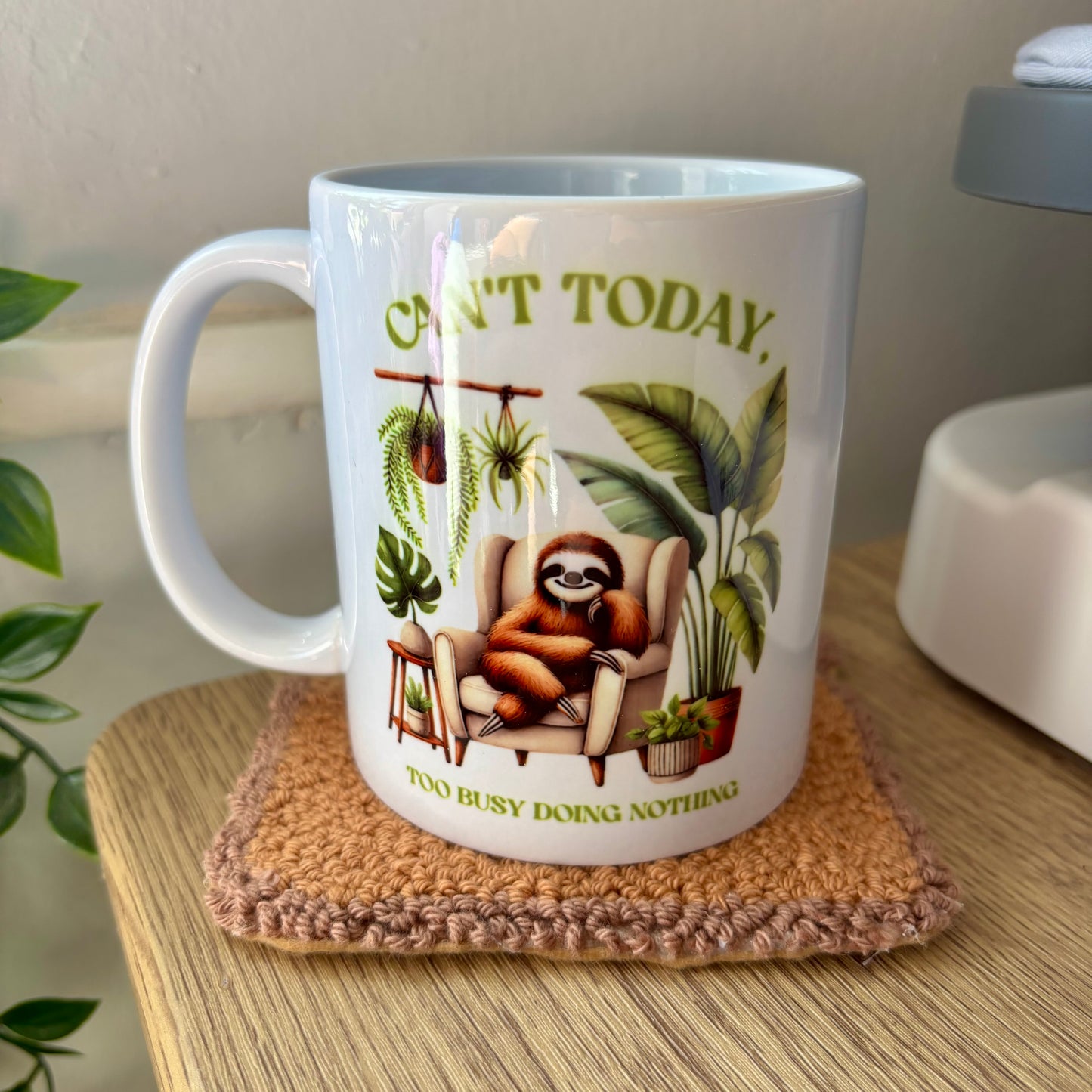 Can’t today sloth sublimated design mug - White mug - Glass mug - Tea - Coffee - Drinks