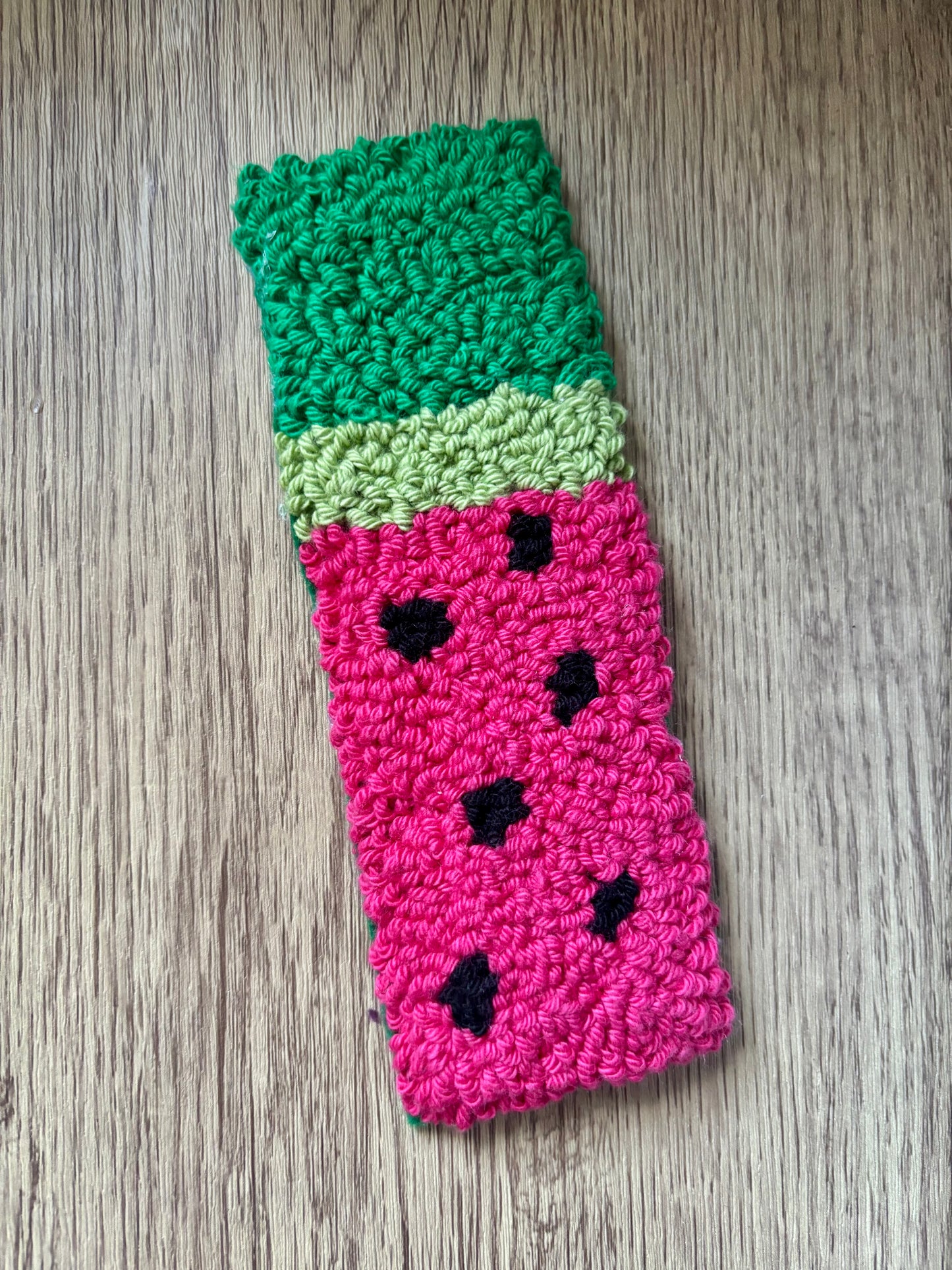 Watermelon punch needle bookmark, cute decor, home decor, office decor