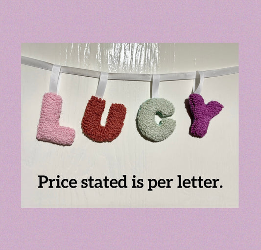 Punch needle name/word garland, cute decor, personalised, home decor, bedroom decor