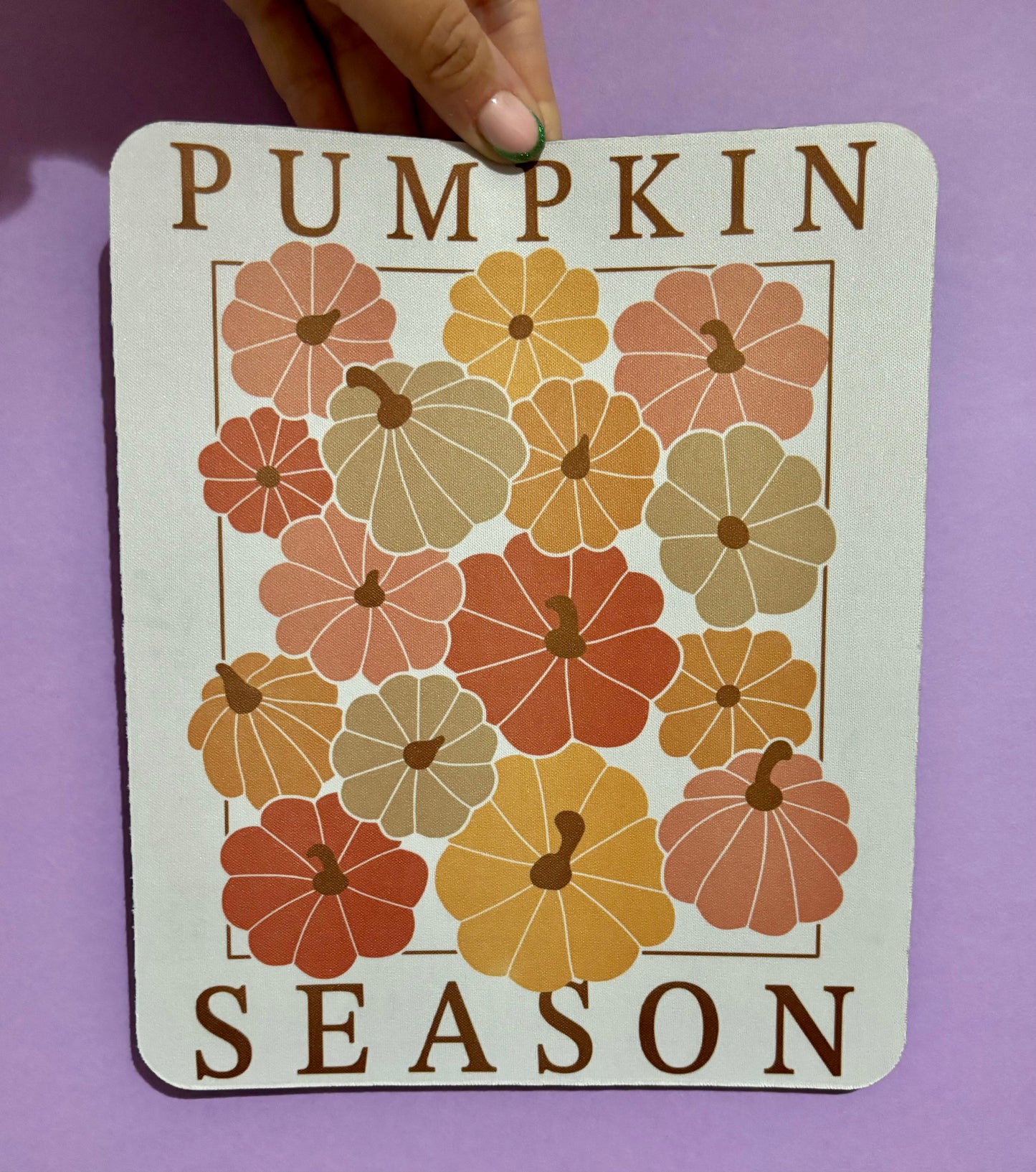 Sublimated autumn pumpkin pattern mouse mat